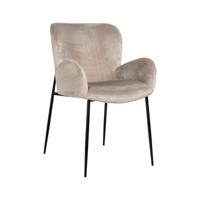 Richmond Eetkamerstoel 'Amber' Velvet, kleur Khaki - thumbnail