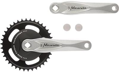 Buzaglo Miranda alfa 1 crankstel 38t 3/32“ + disc 9.2cm, zwart/zilve Buzaglo Miranda alfa 1 crankstel 38t 3/32“ + disc 9.2cm, zwart/zilve