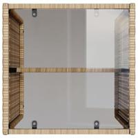 4-delige Loungeset met kussens poly rattan beige - thumbnail