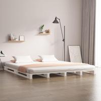 Palletbed massief grenenhout wit 120x190 cm - thumbnail
