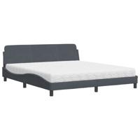 Bed met matras "Dover" fluweel donkergrijs 180x200 cm - thumbnail