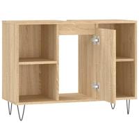 Badkamerkast 80x33x60 cm bewerkt hout sonoma eikenkleurig - thumbnail