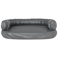 VidaXL Hondenmand met ergonomisch schuim 88x65 cm kunstleer grijs - thumbnail