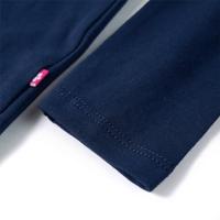 Kindershirt met lange mouwen uil van pailletten 104 marineblauw - thumbnail