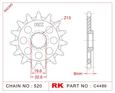 RK Sprocket 520 13z racing offroad
