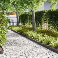 VidaXL Tuinrand 10 pcs zwart 100 x 0.05 x 20 cm koudgewalst staal - thumbnail