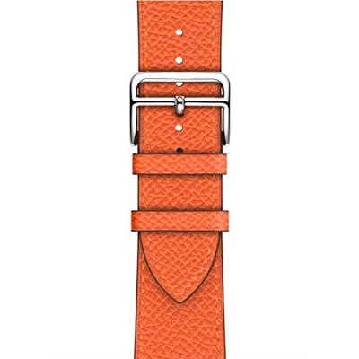 Lederen bandje - Oranje - Geschikt voor Apple Watch 44mm / 45mm / 46mm / 49mm