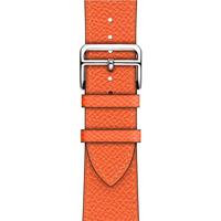 Lederen bandje - Oranje - Geschikt voor Apple Watch 44mm / 45mm / 46mm / 49mm - thumbnail