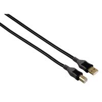 Hama USB 2.0-kabel (USB-A naar USB-B-stekker, verguld, dubbel afgeschermd, 5m) zwart - thumbnail