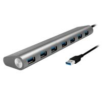 LogiLink UA0308 interface hub USB 3.2 Gen 1 (3.1 Gen 1) Type-A 5000 Mbit/s Grijs - thumbnail