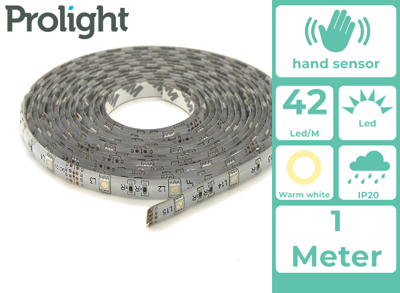 Prolight LED strip 1m warm wit met wave sensor IP20