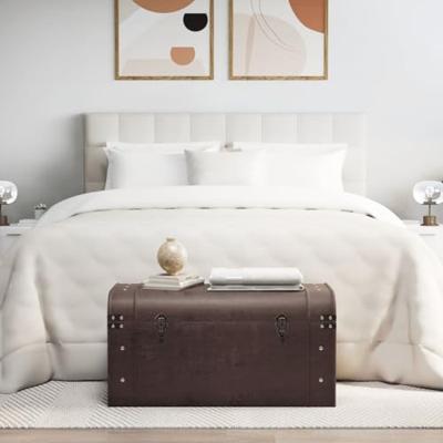 Schatkist met sloten 79,5x39,5x39,5 cm multiplex donkerbruin Schatkist met sloten 79,5x39,5x39,5 cm multiplex donkerbruin