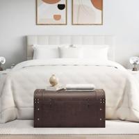 Schatkist met sloten 79,5x39,5x39,5 cm multiplex donkerbruin - thumbnail