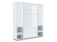 Opklapbed CONCEPTION PRO 90x200 cm wit/glanzend wit (verticaal) met kasten - thumbnail