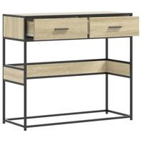 Wandtafel 90x35x80 cm bewerkt hout sonoma eikenkleurig - thumbnail