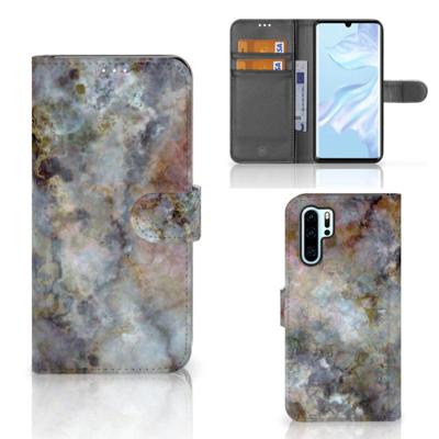 Huawei P30 Pro | Bookcase | Marmer Grijs Huawei P30 Pro | Bookcase | Marmer Grijs