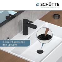Wastafelkraan Schutte Elephant Mengkraan Eéngreeps Zwart Inclusief Click Waste - thumbnail