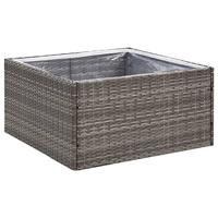 VidaXL Plantenbak 80x80x40 cm poly rattan grijs - thumbnail