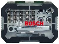 Bosch Accessories Promoline 2607017322 Bitset 26-delig Plat, Kruiskop Phillips, Kruiskop Pozidriv, Inbus, Binnen-zesrond (TX) Incl. ratel - thumbnail