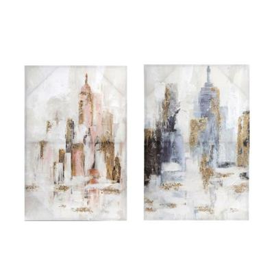 Schilderij DKD Home Decor New York (2 Stuks) (90 x 3 x 60 cm)