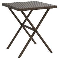 Ligstoelen 2 st met tafel poly rattan bruin - thumbnail