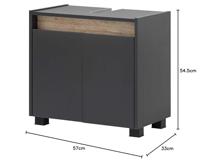 Schildmeyer Onderkast wastafel Cosmo (Antraciet, Breite 56,9 cm) - thumbnail