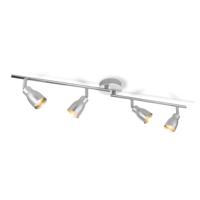 Moderne LED Opbouwspot Alba - Geborsteld staal - 81/9/17cm - Dimbaar - plafonniere gemaakt van metaal - inclusief LED lichtbron - GU10 fitting - 5W - 390lm - 3000K - warm wit licht - thumbnail