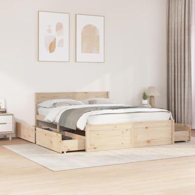Bedframe zonder matras massief grenenhout 140x200 cm