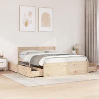 Bedframe zonder matras massief grenenhout 140x200 cm - thumbnail
