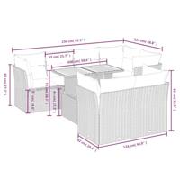 8-delige Loungeset met kussens poly rattan beige - thumbnail