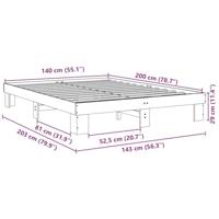 Bedframe zonder matras 140x200 cm massief hout eiken - thumbnail