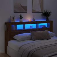 Hoofdeinde met LED 200x18,5x103,5 cm hout artisanaal eikenkleur - thumbnail