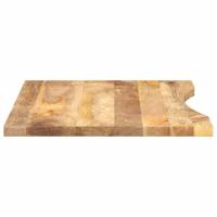 Bureaublad met ronding 100x60x2,5 cm massief ruw mangohout - thumbnail