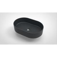 Arcqua Case waskom - 55x36cm - Ovaal - Cast marble Antraciet Mat WAS462050 - thumbnail
