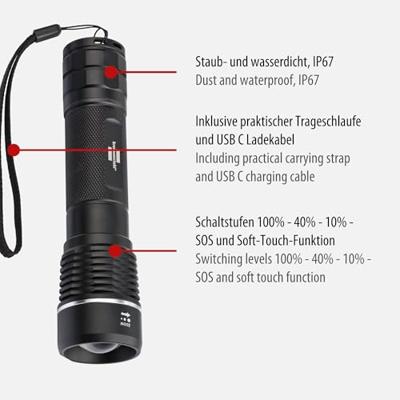 Brennenstuhl TL 1201 AF Zaklamp werkt op een accu 1200 lm 300 g Brennenstuhl TL 1201 AF Zaklamp werkt op een accu 1200 lm 300 g