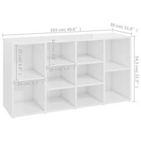 VidaXL Schoenenbank 103x30x54,5 cm bewerkt hout hoogglans wit - thumbnail