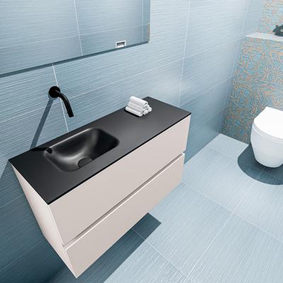 MONDIAZ ADA 80cm toiletmeubel linen. LEX wastafel urban links zonder kraangat