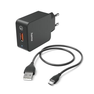 Hama USB-oplader 19.50 W 1x USB-A, 1x Micro-USB Zwart Binnen