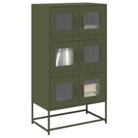 Hoge kast 68x39x123 cm staal olijfgroen - thumbnail