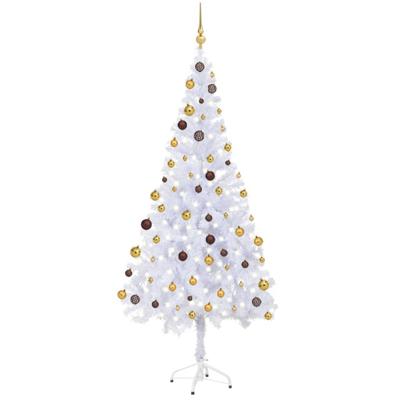 VidaXL Kunstkerstboom met verlichting en kerstballen 620 takken 180 cm
