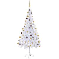 VidaXL Kunstkerstboom met verlichting en kerstballen 620 takken 180 cm - thumbnail