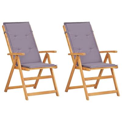 Tuinstoelen verstelbaar 2 st massief acaciahout bruin