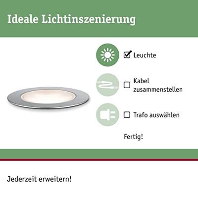 Paulmann 93953 Verlichtingssysteem Plug&Shine LED-buiteninbouwlamp (uitbreiding) LED 2 W Warmwit Zilver