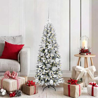 VidaXL Kunstkerstboom wit 120 cm pvc en plastic en staal en pe