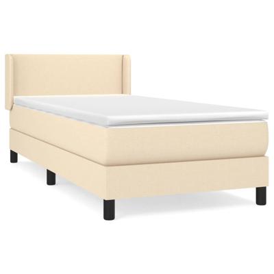 Boxspring met matras stof crèmekleurig 100x200 cm