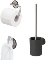 Tiger Tune toilet accessoires 3-delig hangend rvs geborsteld/zwart - thumbnail