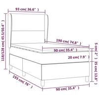 Boxspring met matras kunstleer wit 90x190 cm - thumbnail