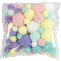 Creativ Company Pom-poms pastelkleuren, 62gr. - thumbnail