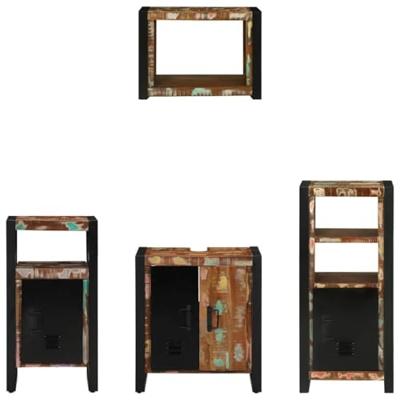 Badkamermeubelset met plank 4 pcs Multikleur 55 x 35 x 60 cm