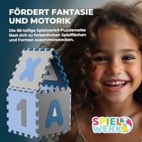 Puzzelmat 86 delig met getallen en letters Blauw - thumbnail